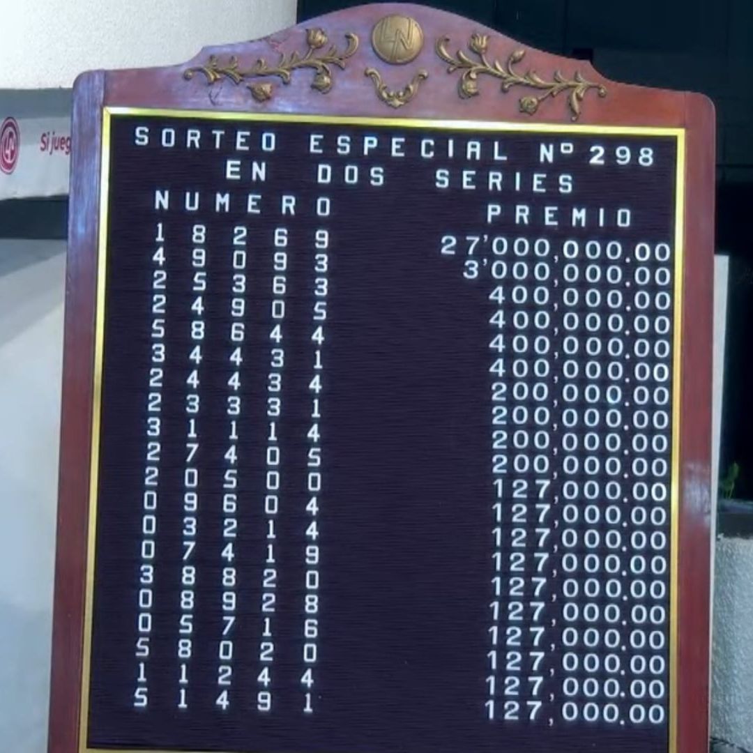 Cae en Guaymas, Sonora Premio Mayor del Sorteo No.298 de la Lotería Nacional