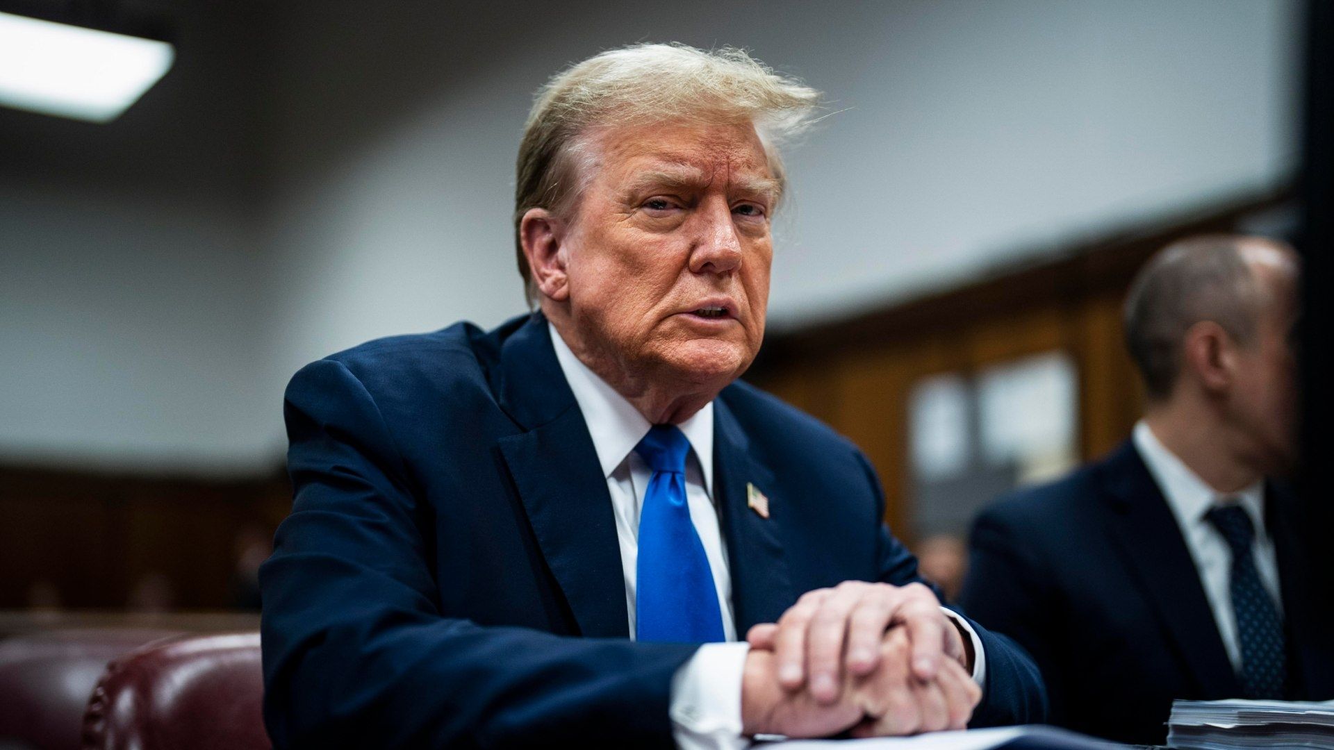 El expresidente estadounidense, Donald Trump, en el Tribunal Penal de Manhattan en la ciudad de Nueva York