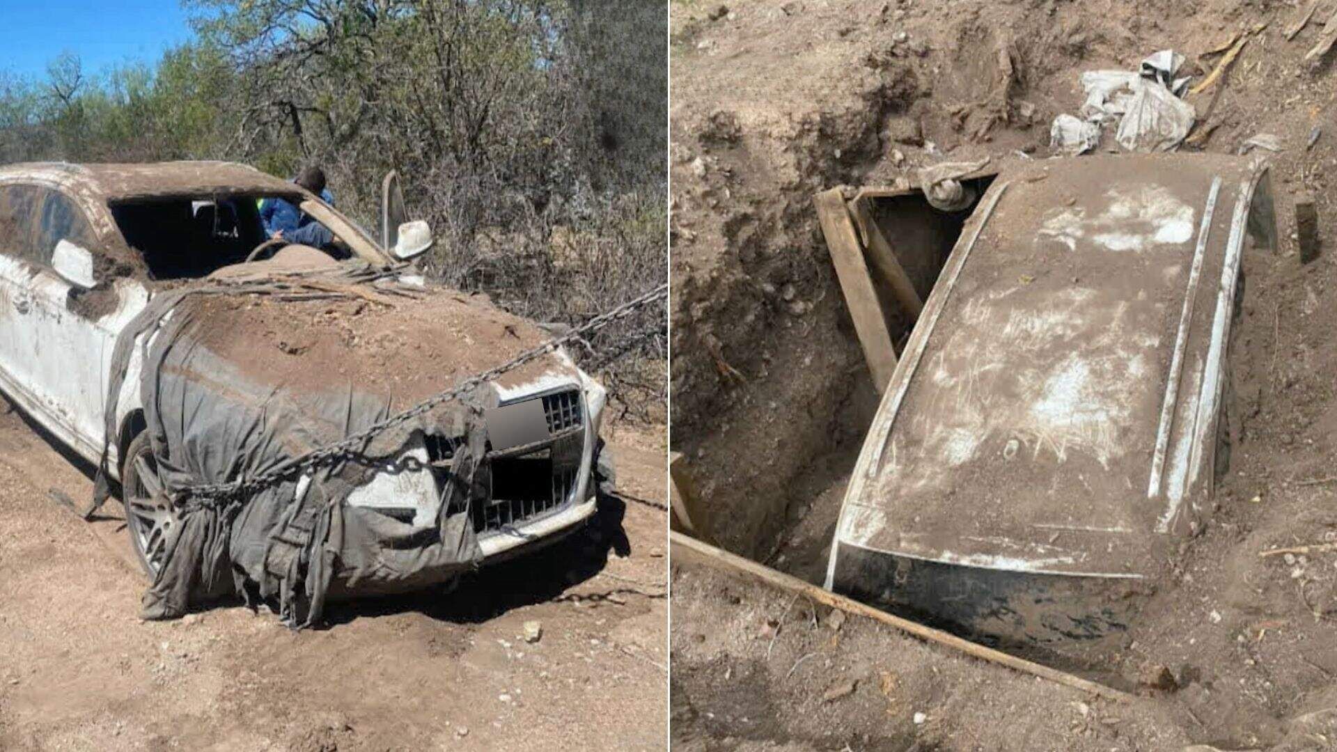 Encuentran Auto de Lujo Enterrado en Parral; Tenía Reporte de Robo Desde el 2020