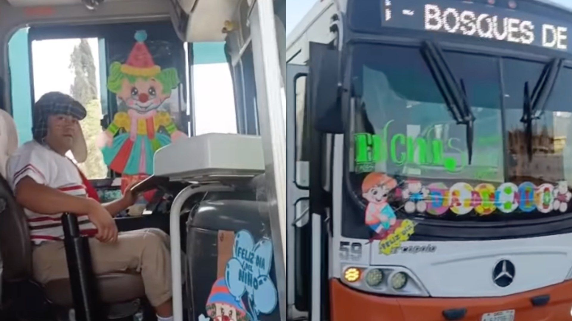 Cautiva Jesús Jáquez, Chofer En Durango, que Decora Autobús y se Viste del Chavo en Día del Niño