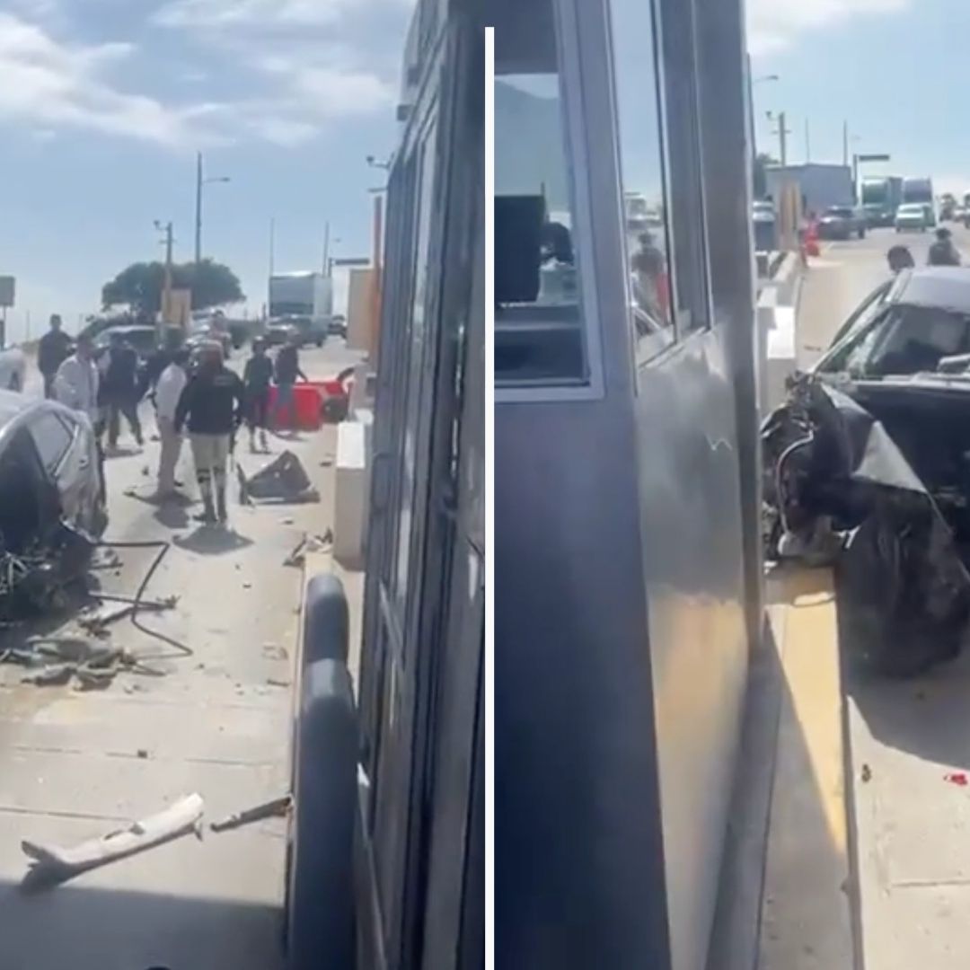 Muere Estadounidense al Quedarse Dormido y Chocar Contra Caseta de Cobro en Ensenada