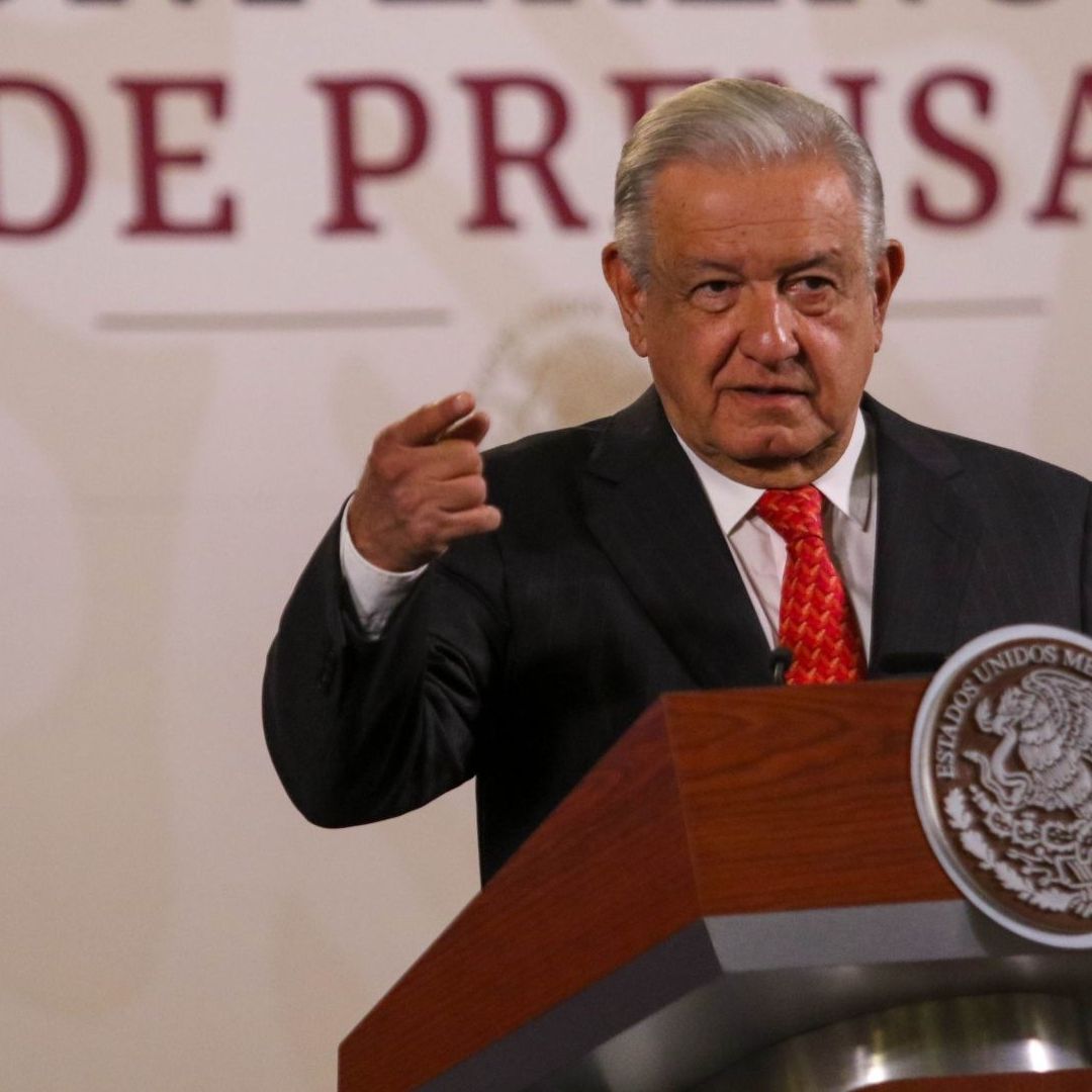 El presidente López Obrador en conferencia mañanera