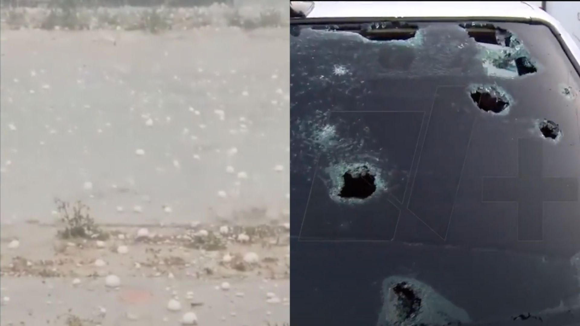 El granizo rompió los cristales de varios autos en el municipio de Ciénega de Flores