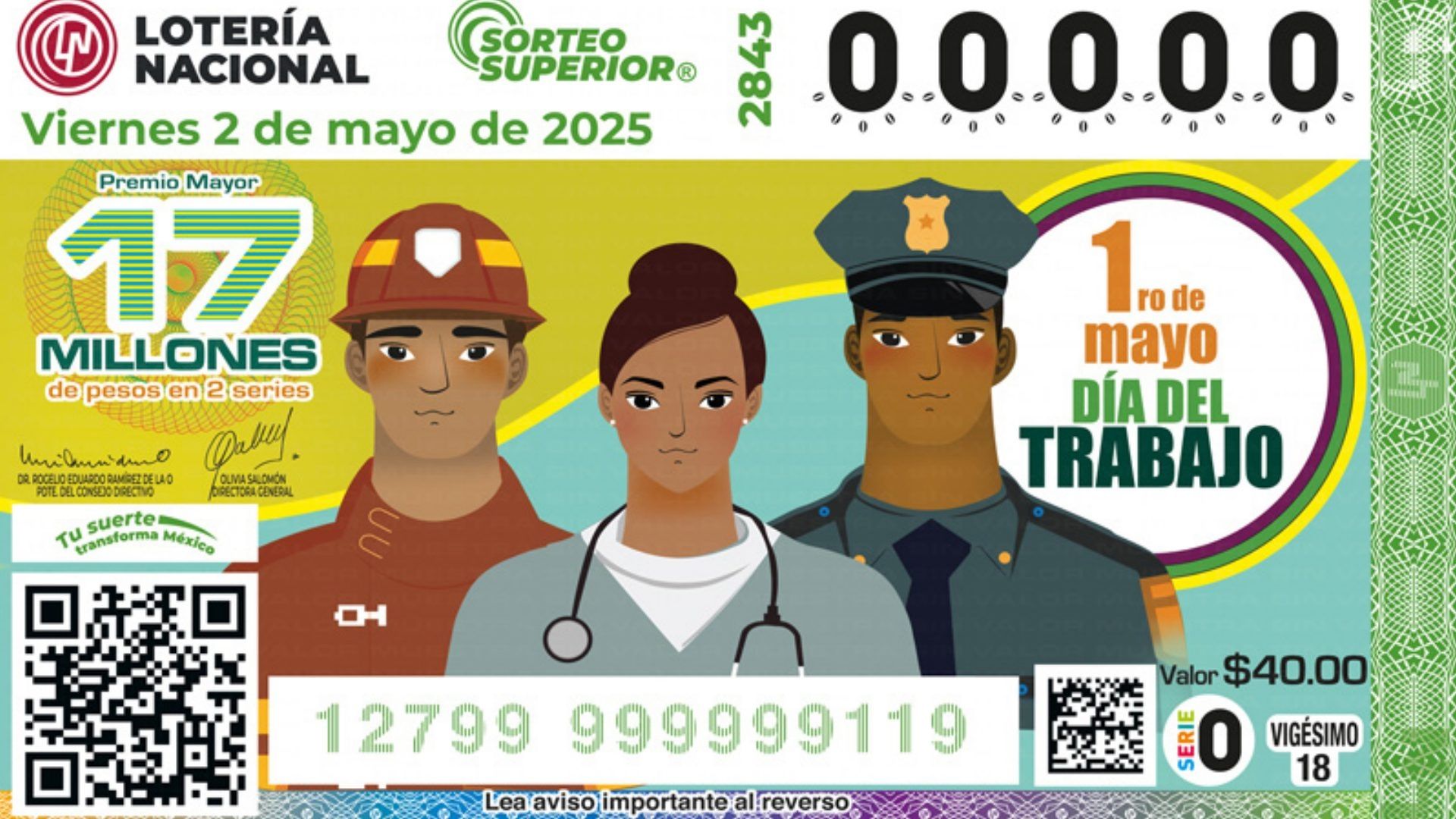 Resultados Lotería Nacional hoy 2 de mayo 2025 Lista de Números ganadores del Sorteo Superior 2843