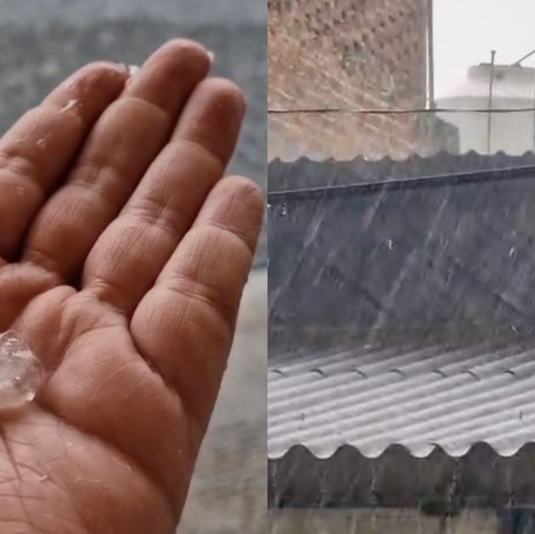 La caída de granizo duró varios minutos, luego de este fenómeno meteorológico, las autoridades de Protección Civil no reportaron lesionados.