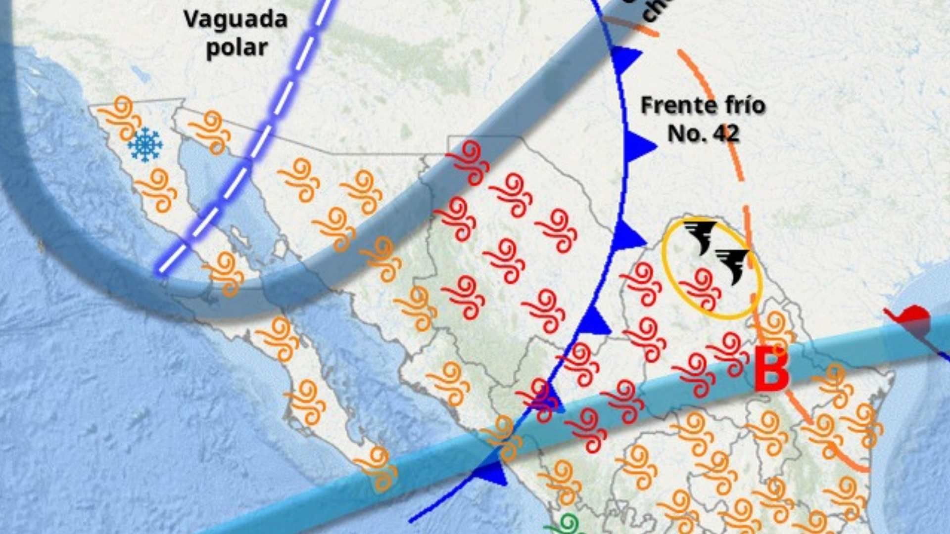 Clima en Sonora: Prevén Lluvias y Caída de Nieve 5 y 6 de Mayo 2025 por Frente Frío 42