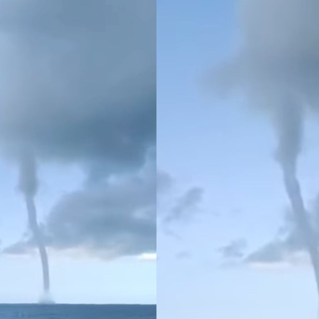 Captan Sorprendente Tromba Marina en Puerto Peñasco, Sonora