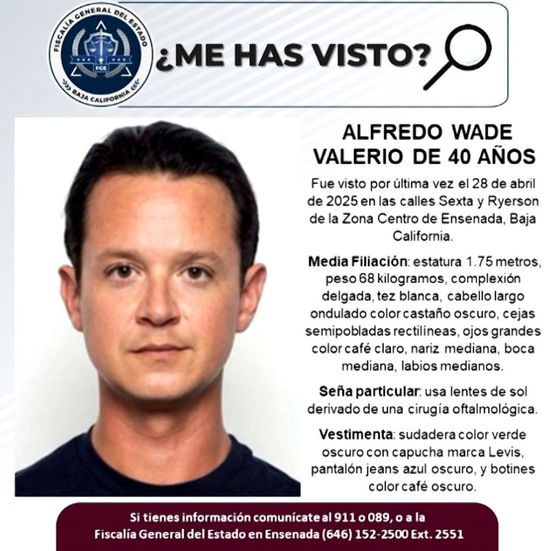 Buscan a Actor de Teatro, Alfredo Wade de 40 Años Desaparecido en Ensenada