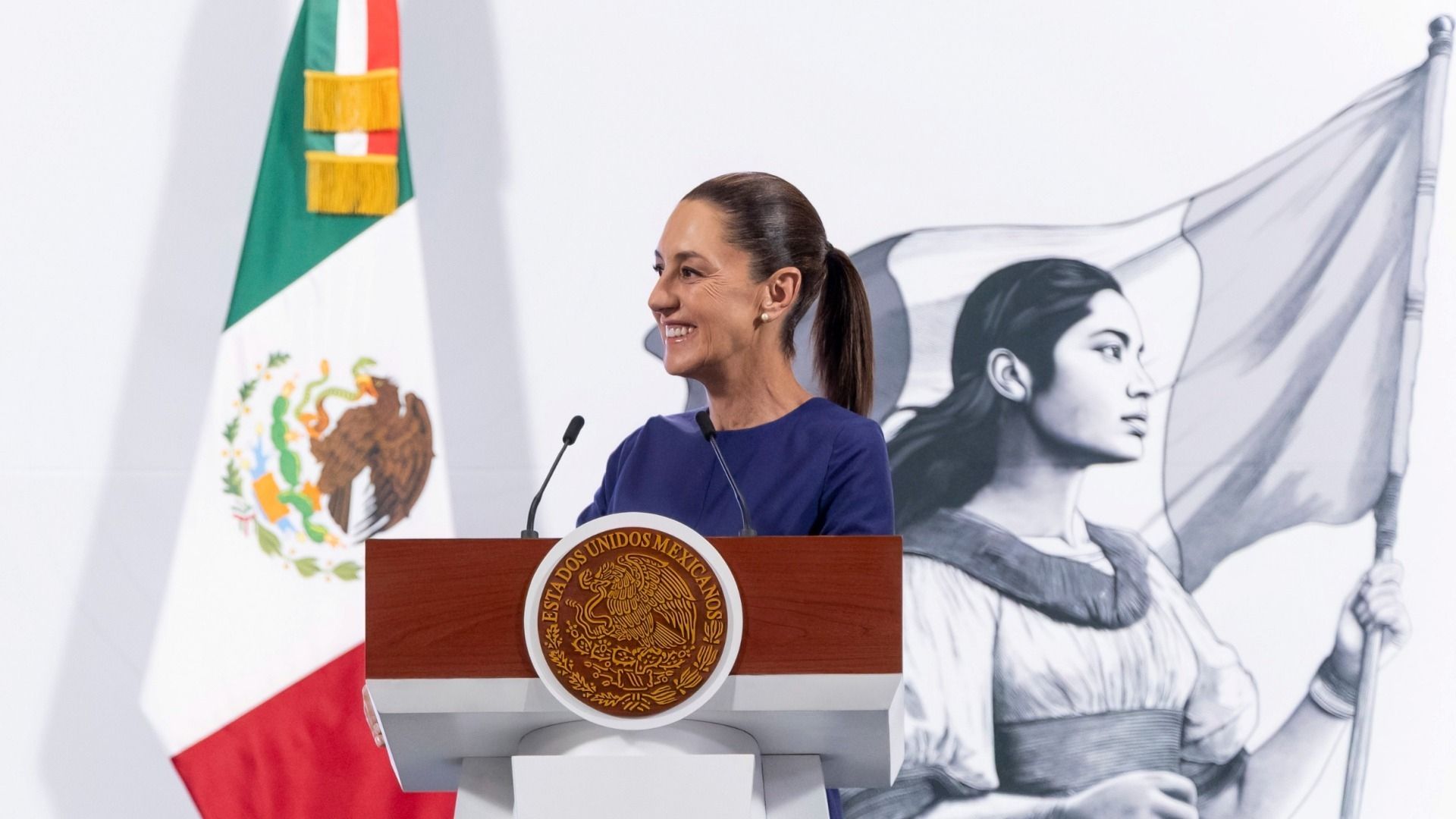 Claudia Sheinbaum, presidenta de México, en la conferencia mañanera