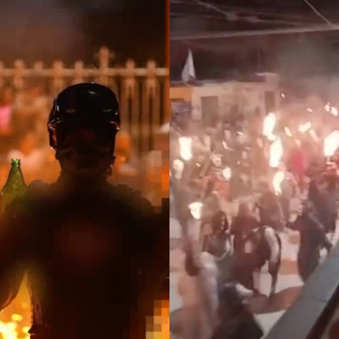 En esta fiesta es tradición que los participantes desfilen con sus antorchas encendidas bailando al ritmo de la música por las principales calles de la comunidad.