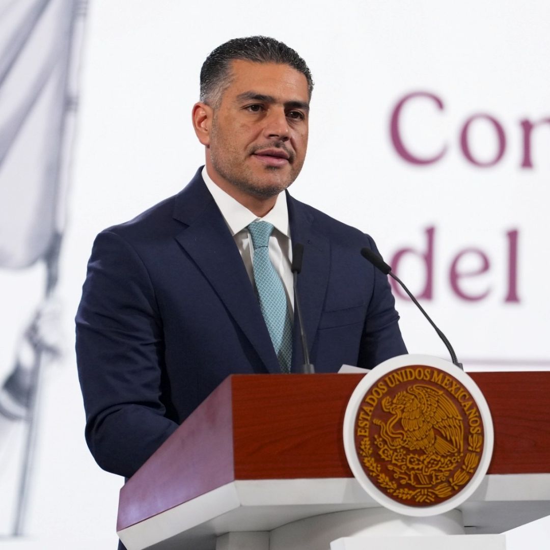 Omar García Harfuch, titular de la SSPC, en la conferencia mañanera
