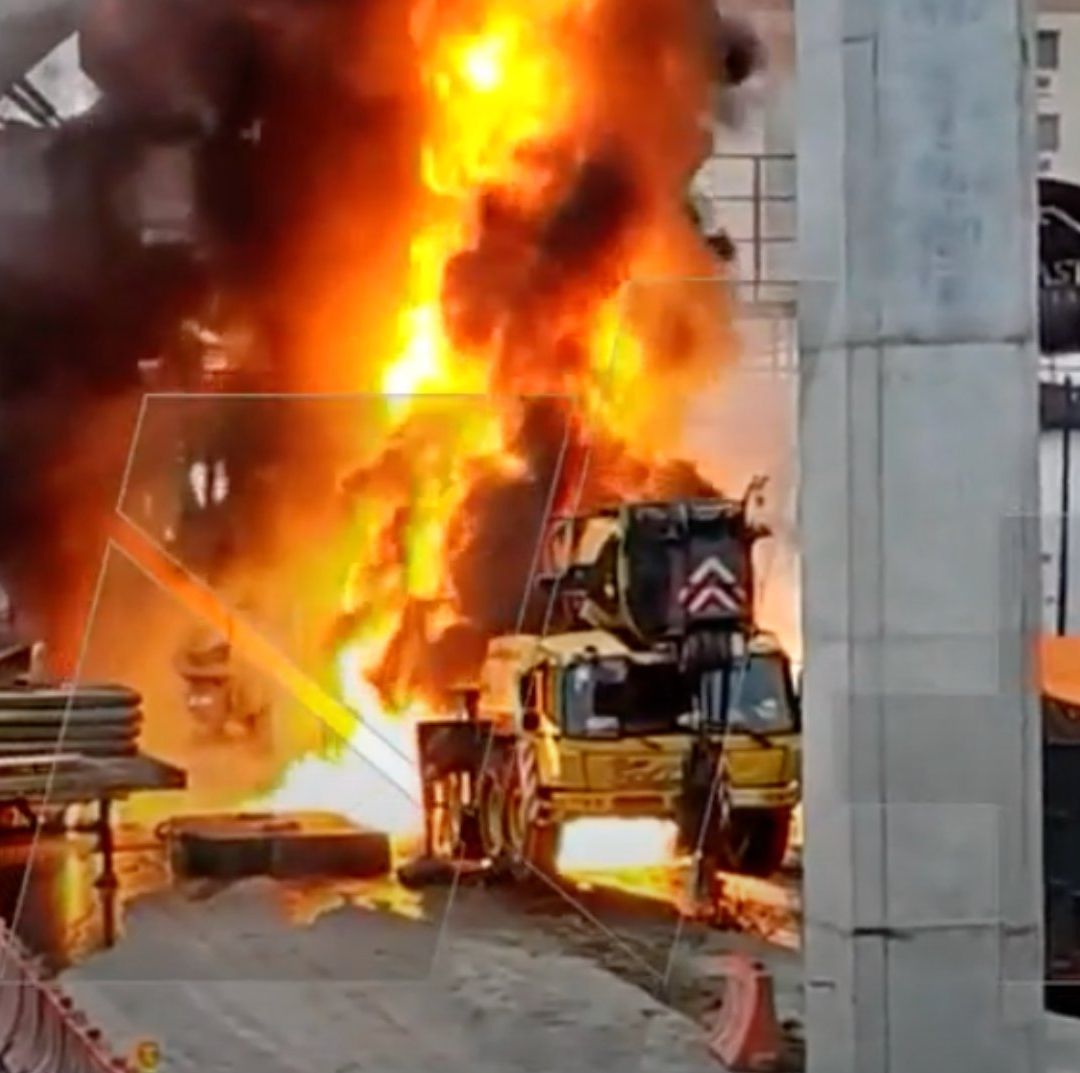 Incendió en la construcción de la Línea 6 del Metro de Monterrey