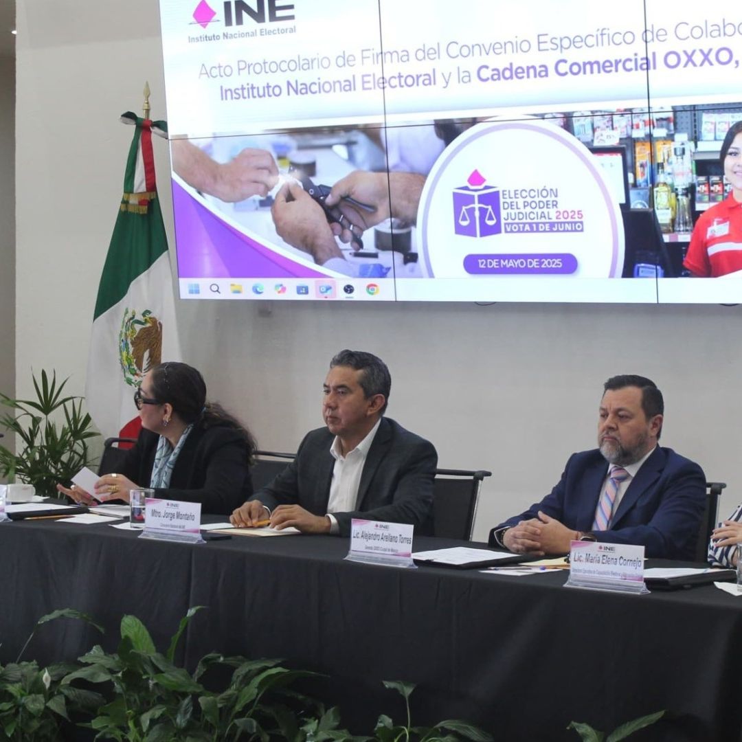 INE firma convenio con tiendas OXXO de cara a las elecciones del Poder Judicial 2025