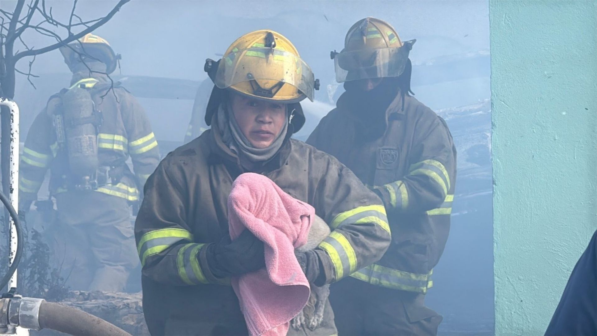 Bomberos Rescatan Perritos Atrapados en Incendio de la Colonia Libertad en Ciudad Juárez