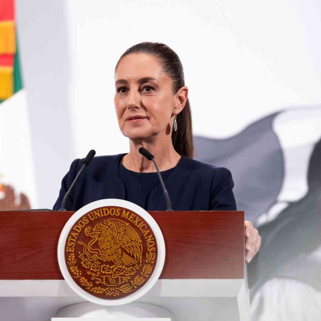 La presidenta Claudia Sheinbaum durante conferencia mañanera