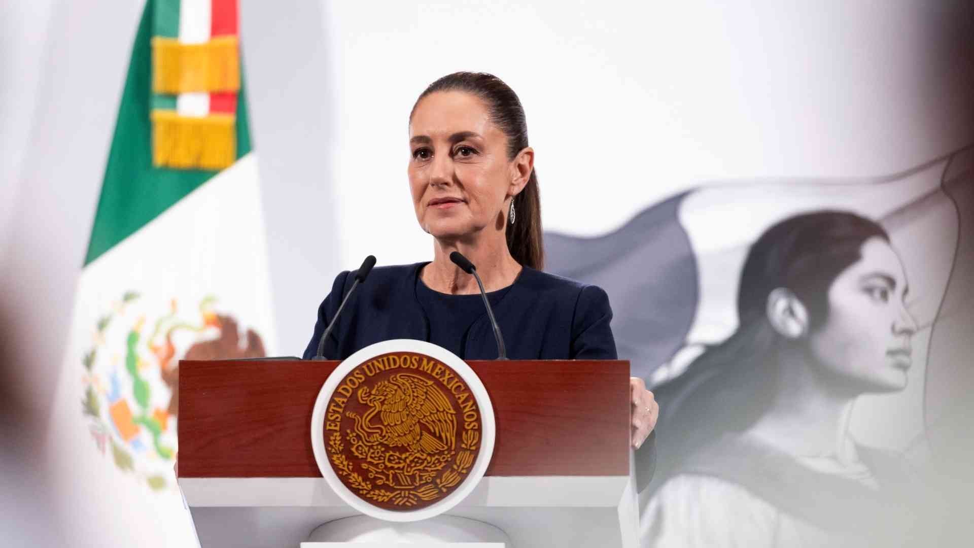 La presidenta Claudia Sheinbaum durante conferencia mañanera
