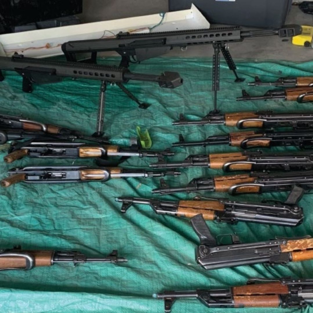Armamento que mostró el Departamento de Justicia