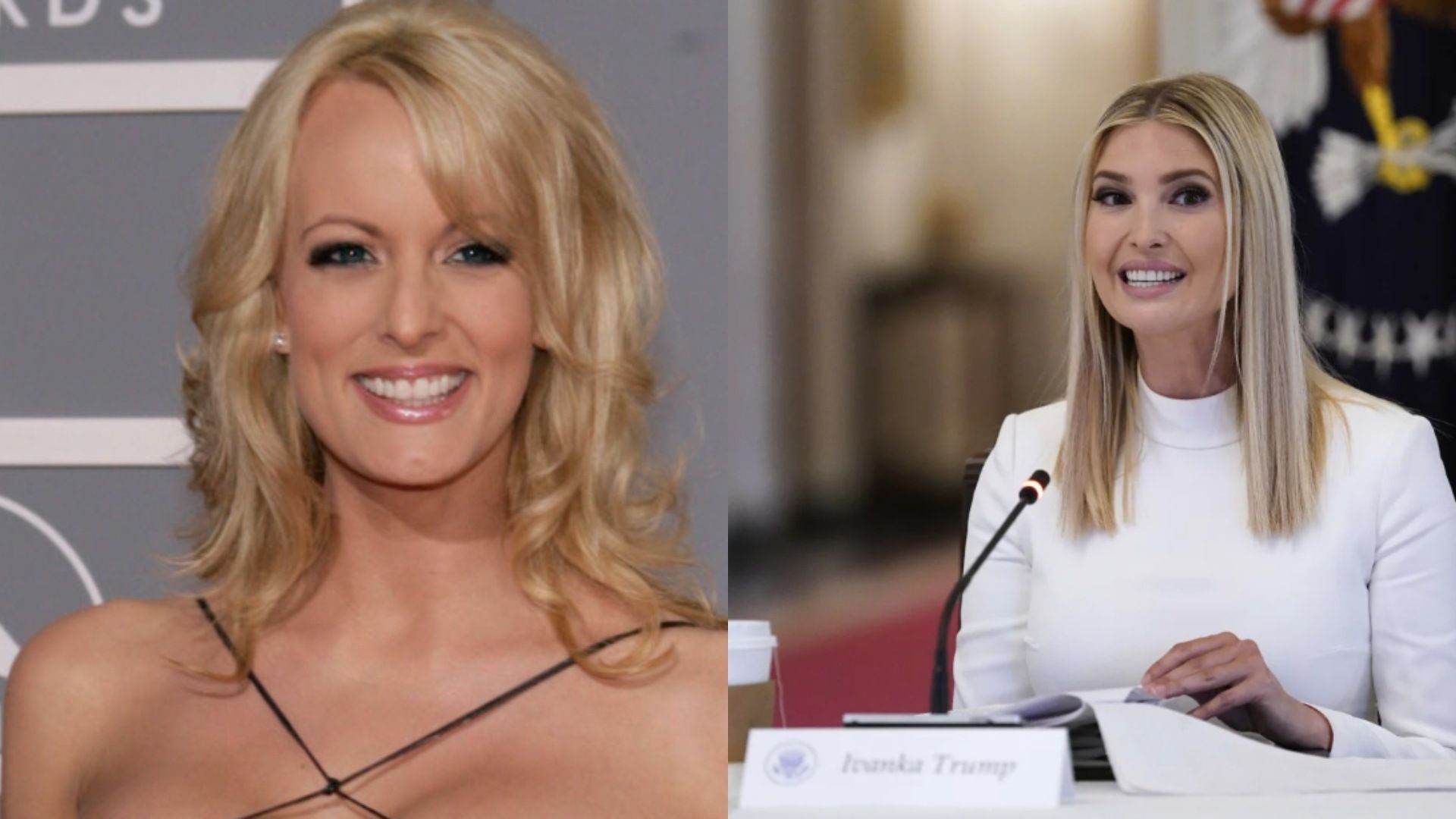 La actriz de cine para adultos, Stormy Daniels e Ivanka Trump, hija del magnate neoyorquino y expresidente de EUA