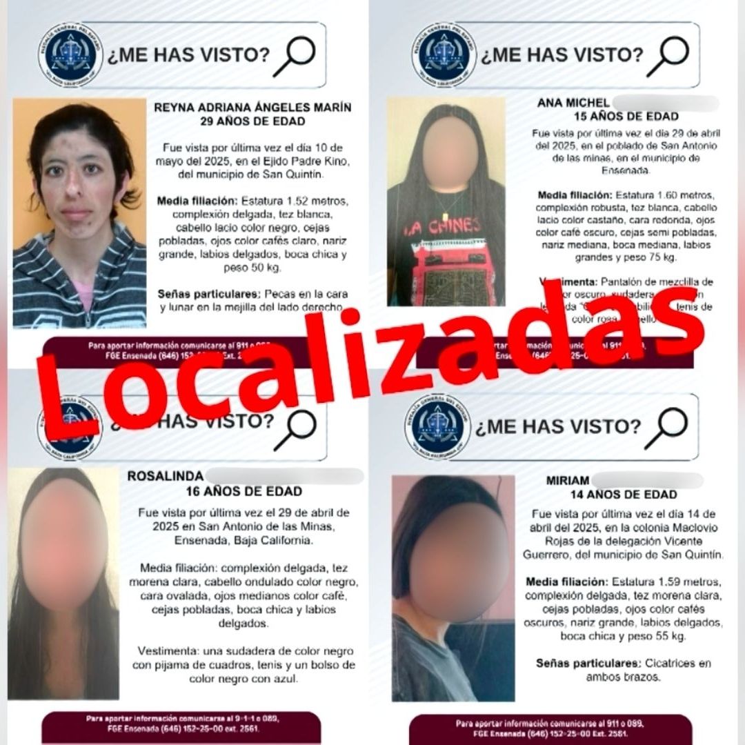 Encuentran Con Vida a 4 Mujeres Reportadas Como Desaparecidas en Baja California