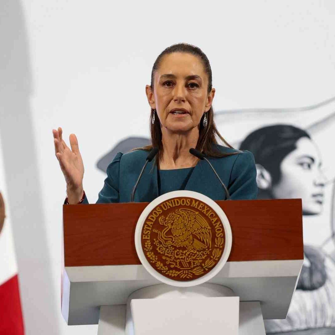 La presidenta Claudia Sheinbaum durante conferencia mañanera