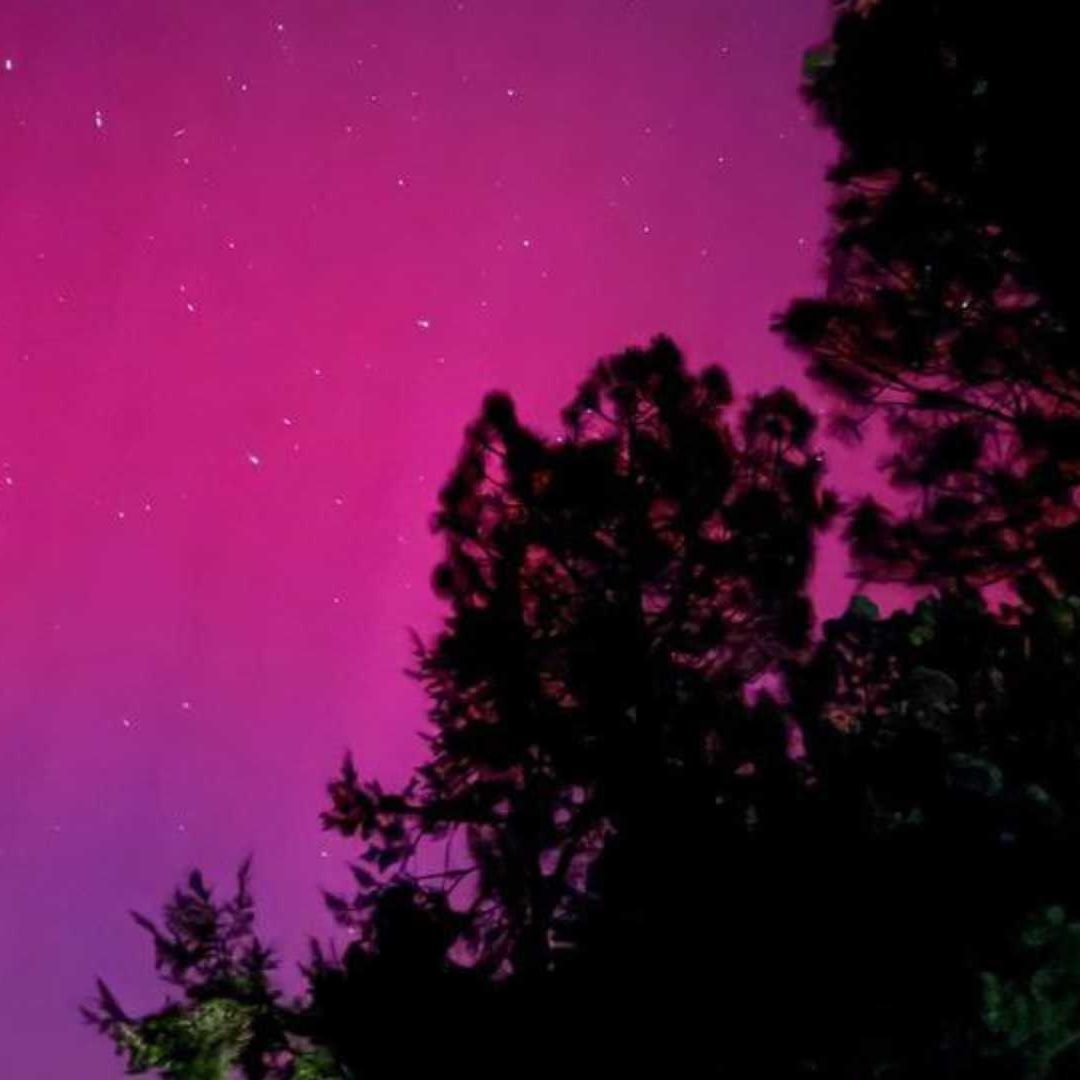 Imágenes compartidas de la aurora boreal vista desde la sierra de Chihuahua