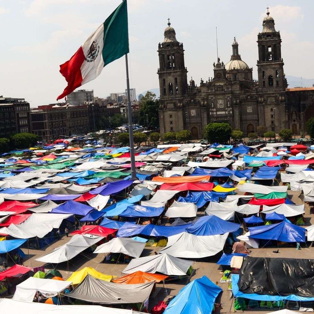 Así luce el Zócalo CDMX por el plantón de la CNTE