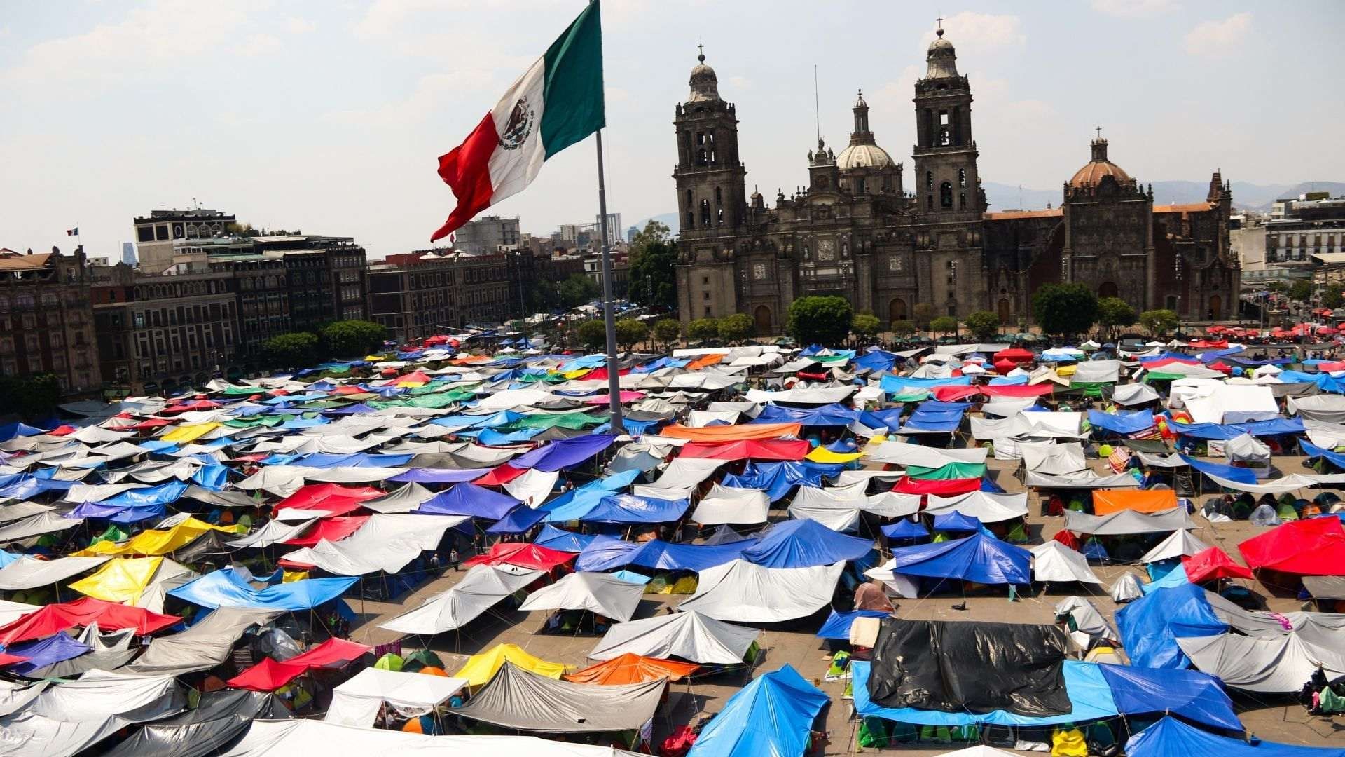 Así luce el Zócalo CDMX por el plantón de la CNTE