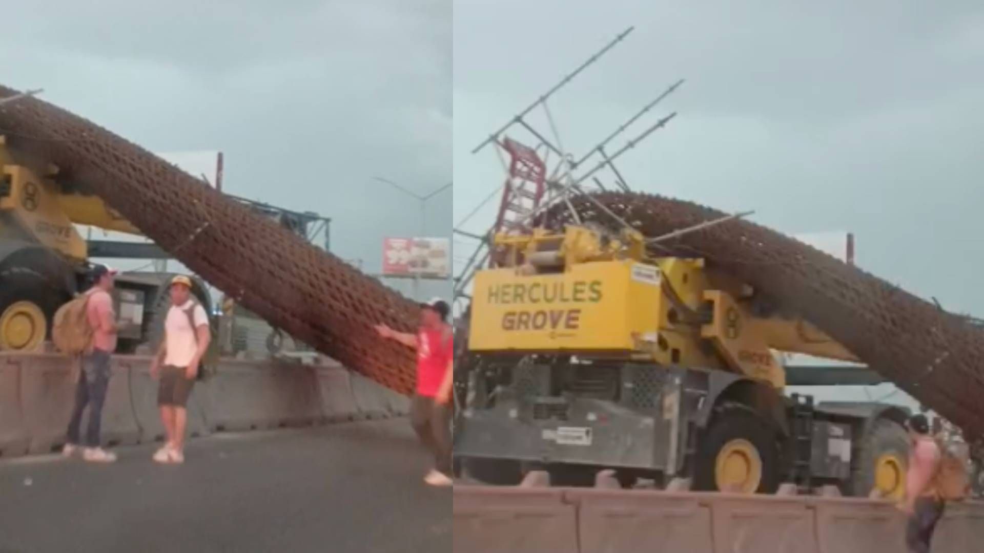 Cae Estructura de Varilla de Construcción del Metro en Apodaca, NL