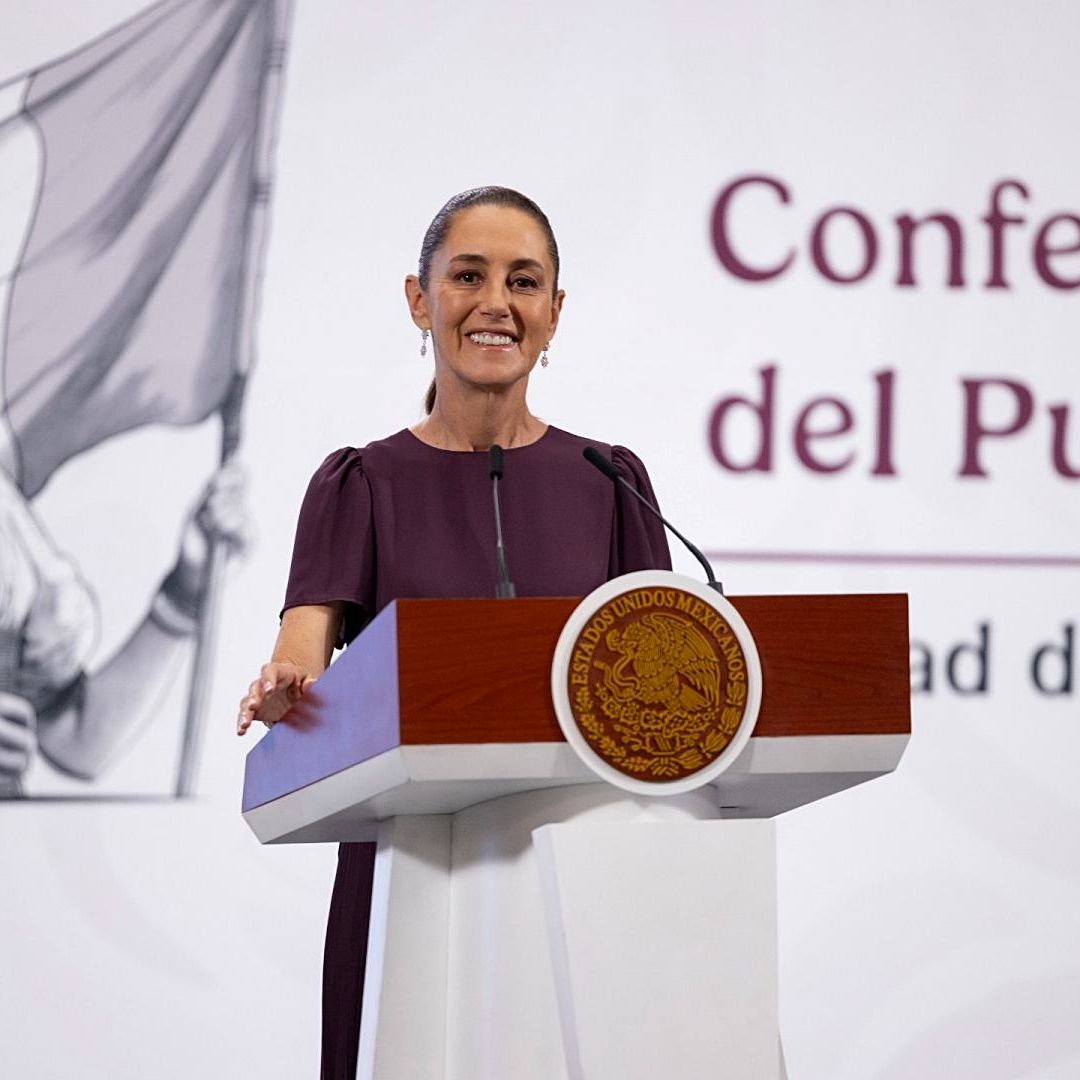 Claudia Sheinbaum en conferencia de prensa en Palacio Nacional