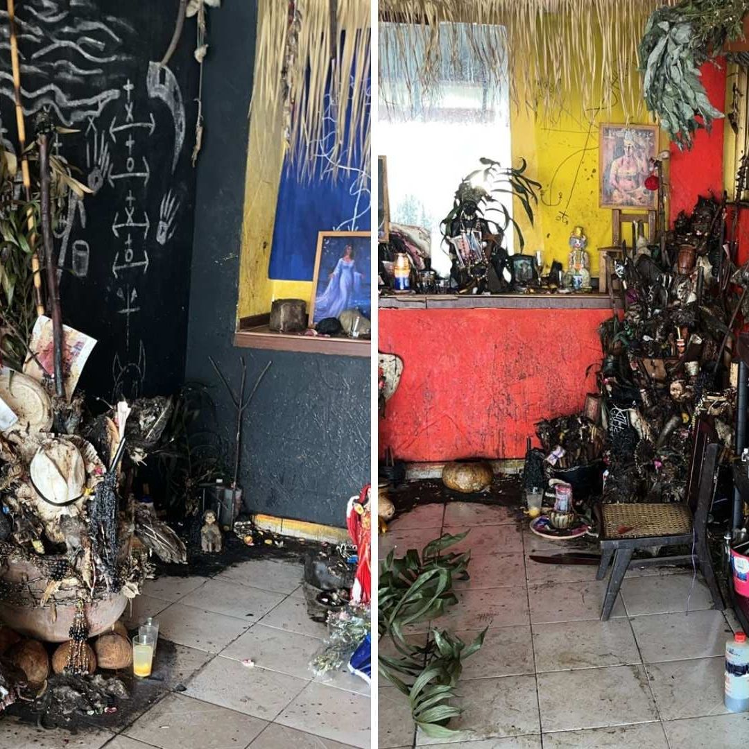 Hallan Altar de Santería con Restos Óseos en Casa de Neza