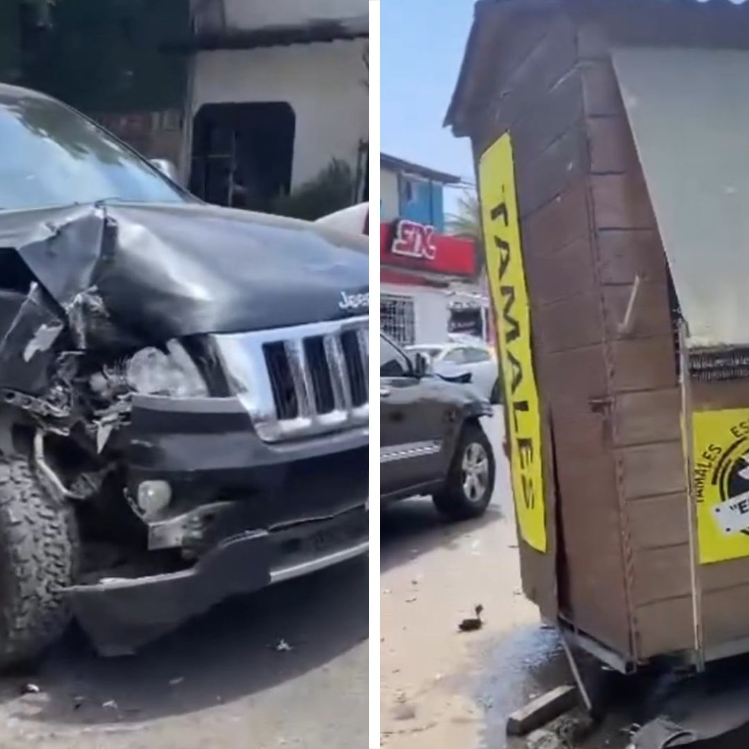 Conductora Choca Contra Carrito de Comida en Tecate; Locataria se Encontraba Adentro