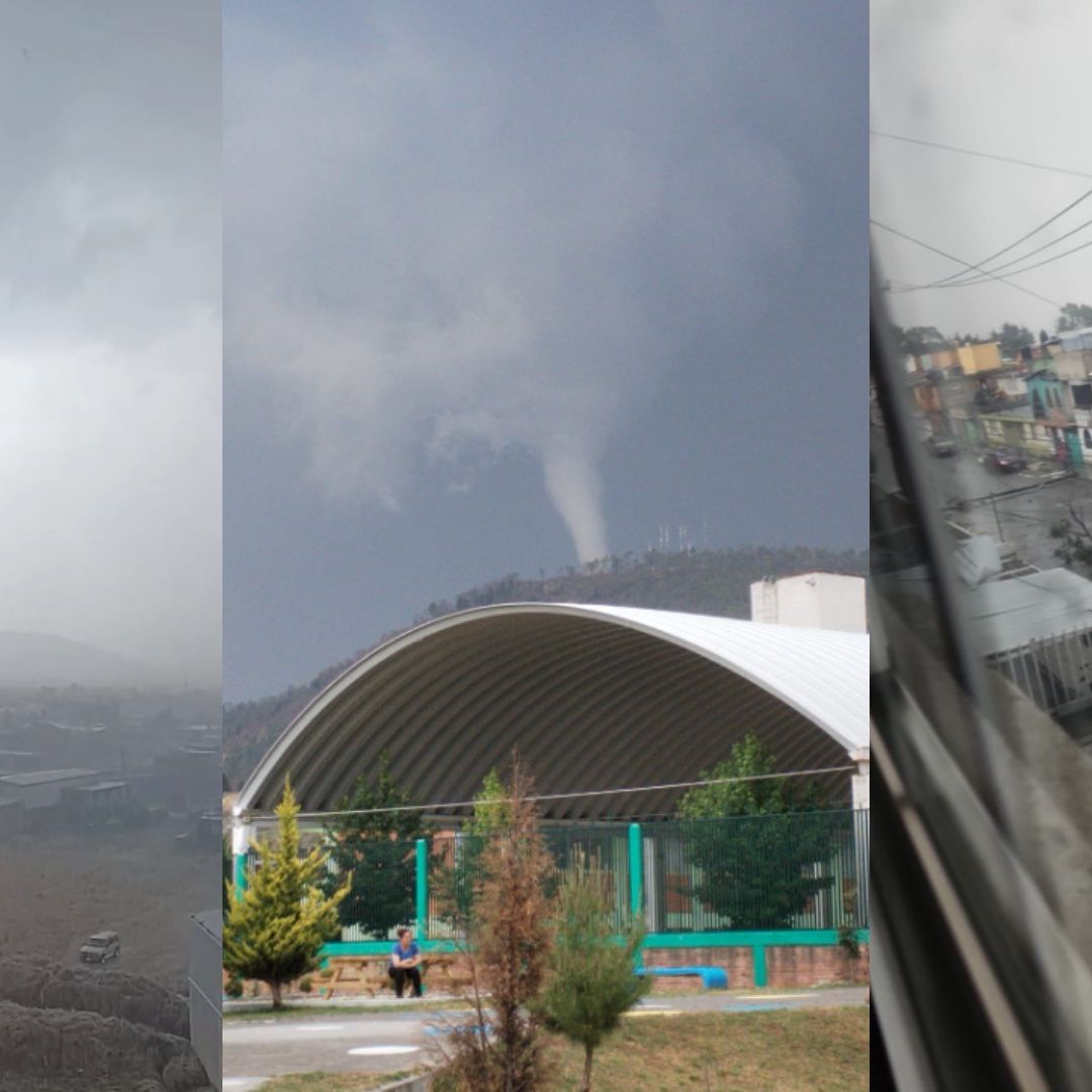 Formación de un supuesto tornado en Toluca, Edomex