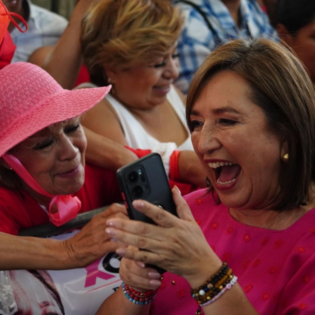La candidata de la coalición "Fuerza y Corazón por México", Xóchitl Gálvez, 23 de mayo de 2024