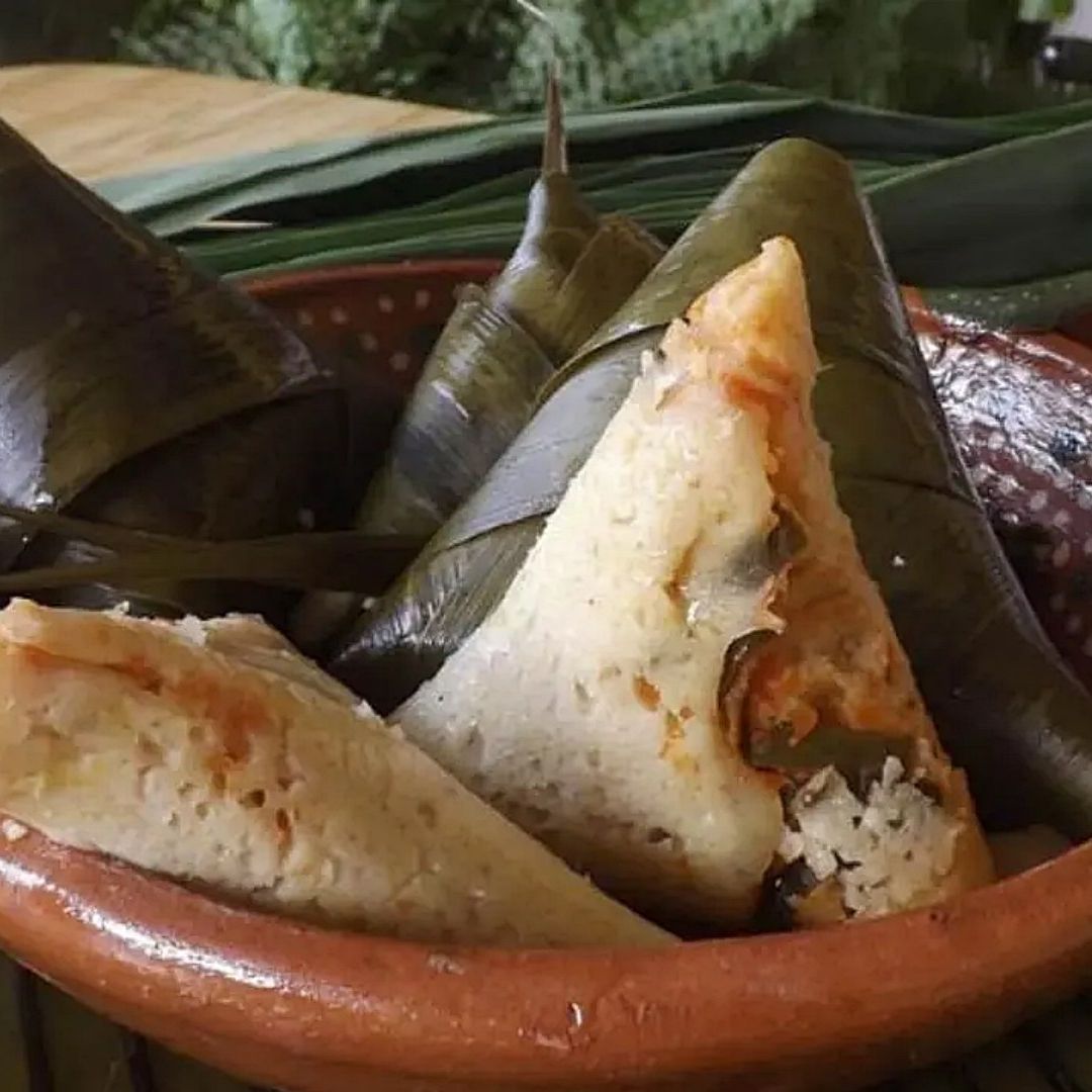 Corundas michoacanas con forma de triángulo