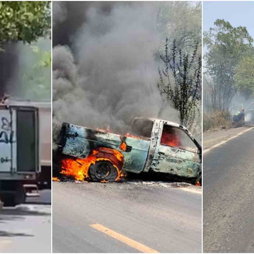 Bloqueos carreteros y quema de vehículos en Michoacán