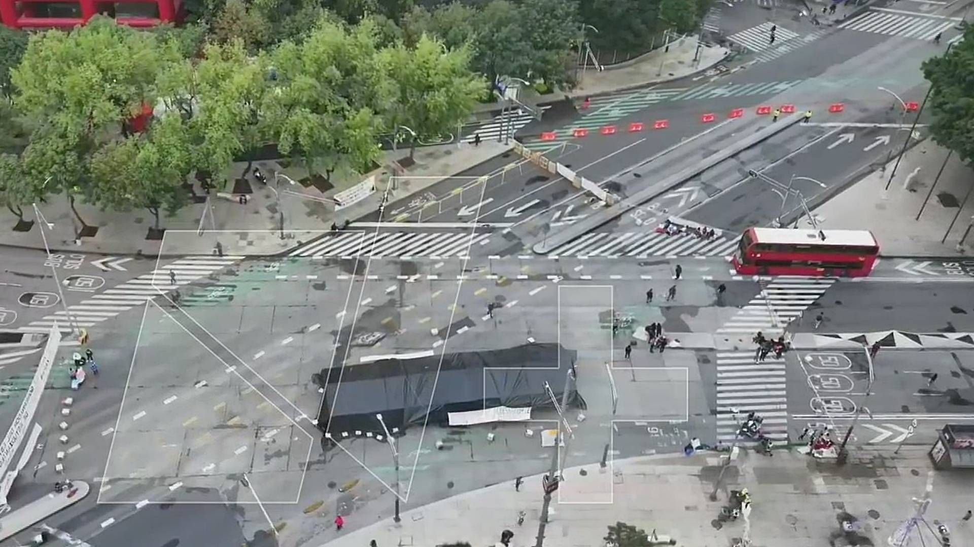 Bloqueo en cruce de Reforma e Insurgentes