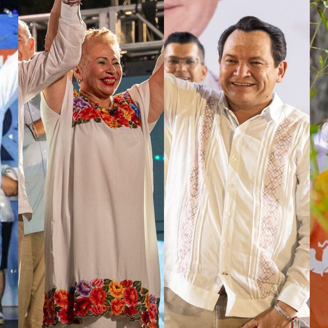 Renán Barrera, Jasmín López, Joaquín Díaz y Vida Gómez, candidatos a la gubernatura de Yucatán