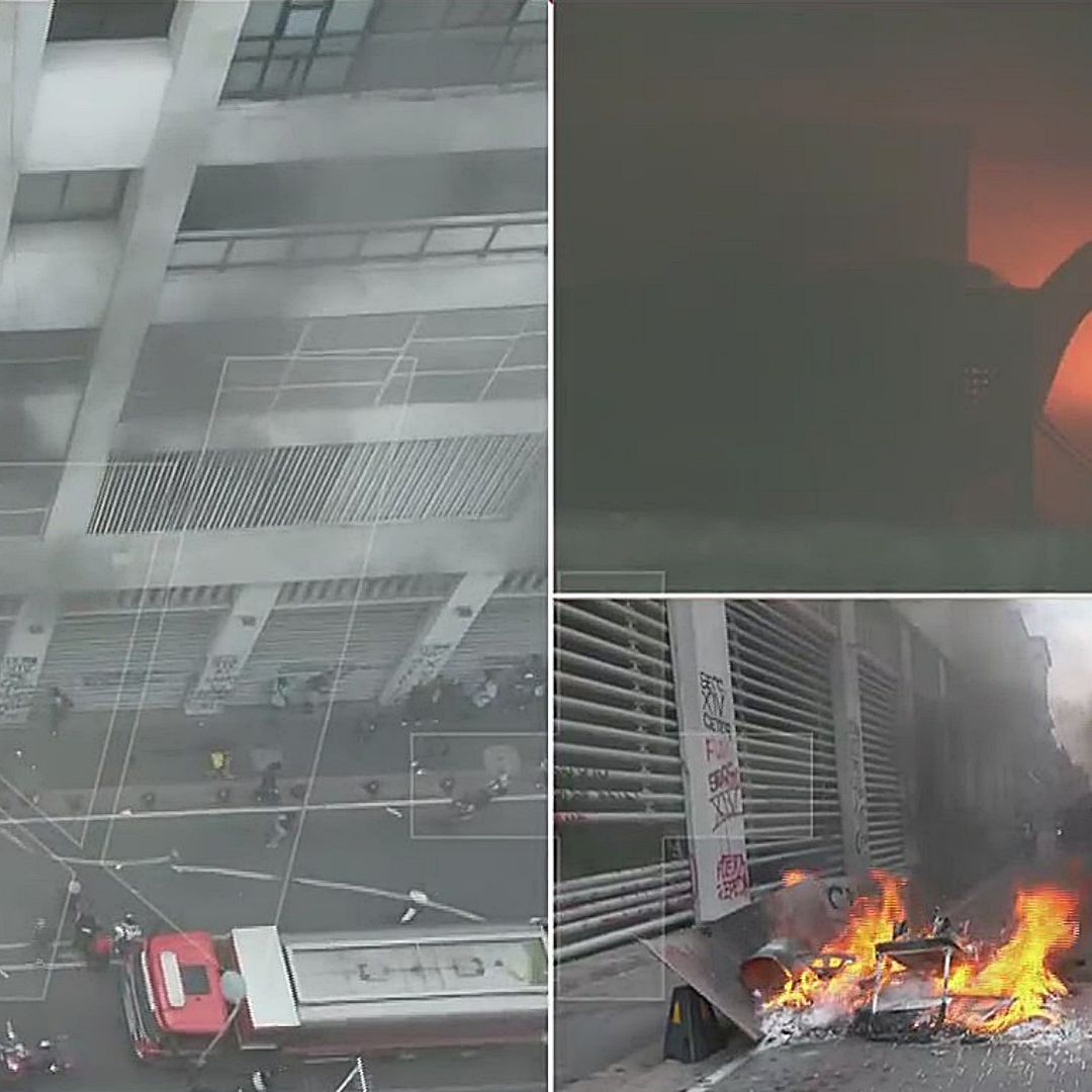 Incendio en oficinas del SNTE en la calle de Venezuela en CDMX. Foto: N+