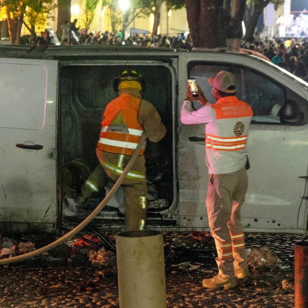 Explota Camioneta Con Pirotecnia Durante Cierre de Campaña de Morena en Chiapas