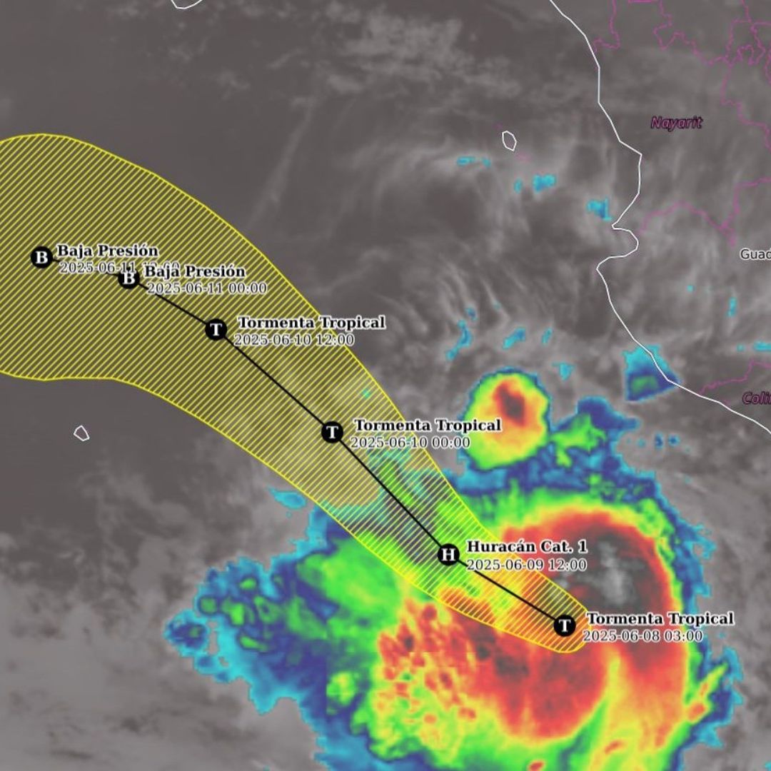 Trayectoria del huracán Bárbara en el Pacífico mexicano