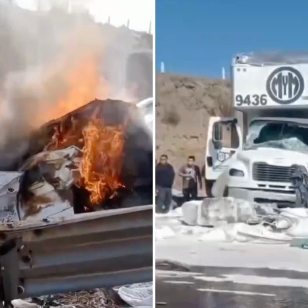 Tráiler provoca accidente y cierre de ambos sentidos en la autopista México-Puebla.