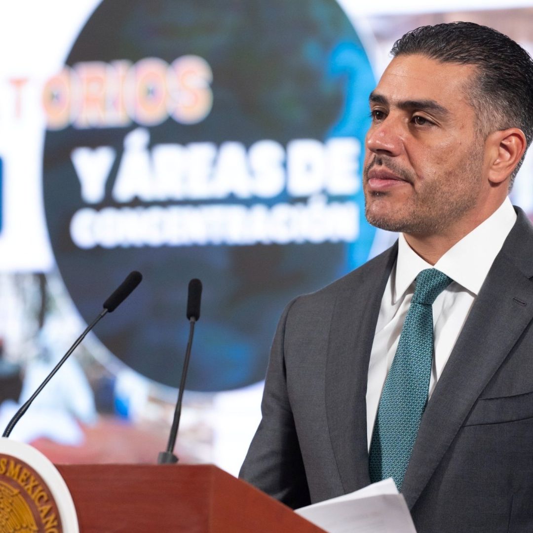 Omar García Harfuch, titular de la SSPC, en la conferencia mañanera de hoy, 10 de junio de 2025
