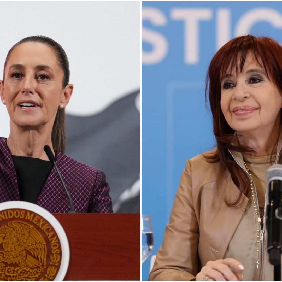 Claudia Sheinbaum, presidenta de México, y Cristina Fernández, exmandataria de Argentina