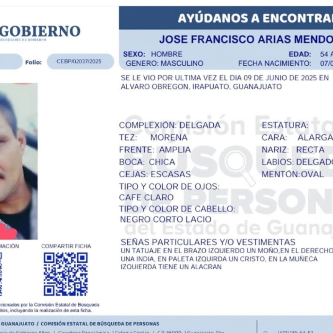 Colectivos de Búsqueda Exigen la Localización de Francisco, Privado de su Libertad en Irapuato, Gto. Foto: Nmás Bajío