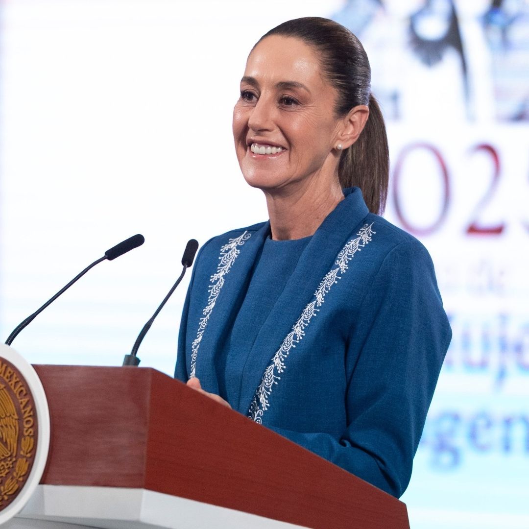Claudia Sheinbaum en conferencia en Palacio Nacional