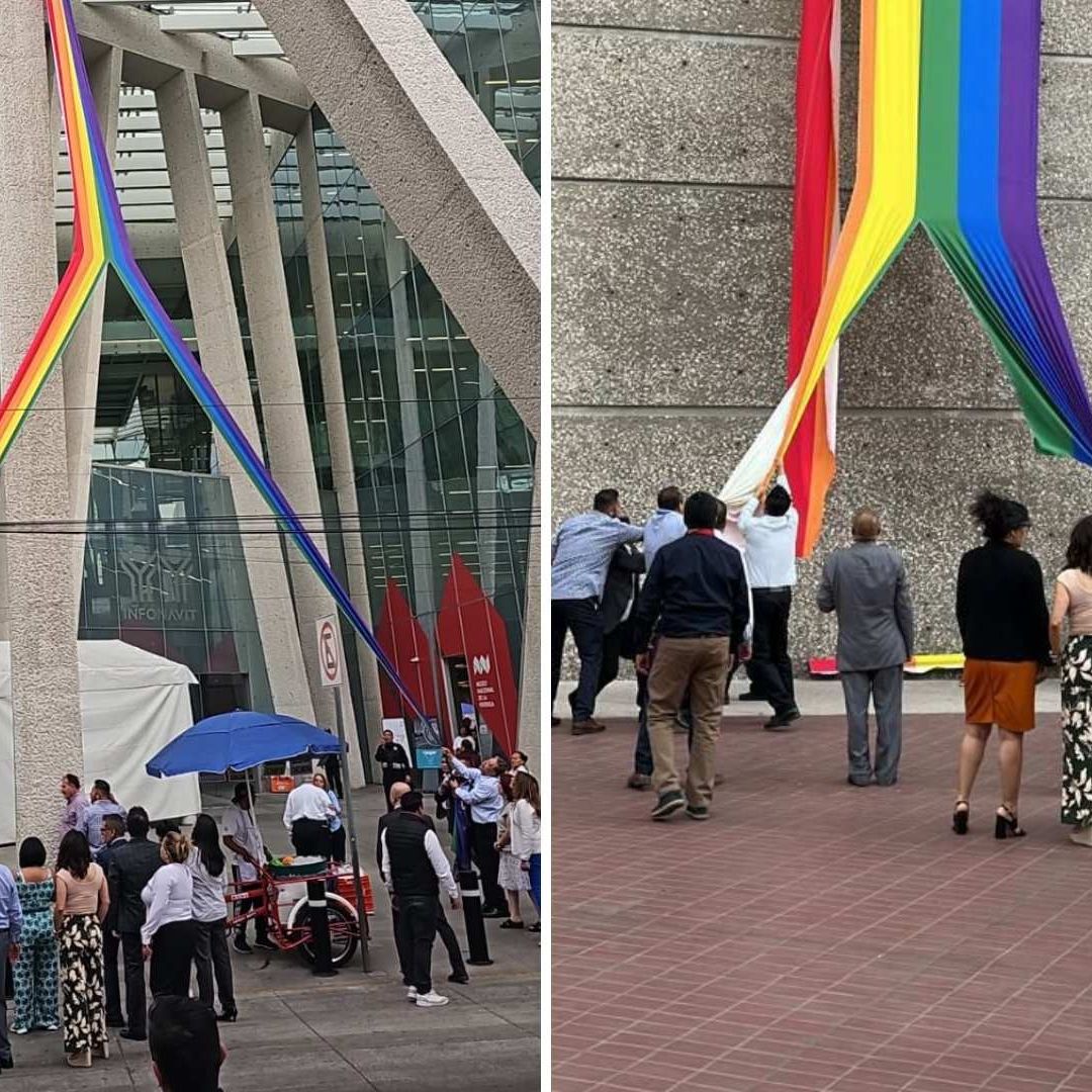 Video: Trabajadores Rompen Bandera LGBTQ+ de Edificio del Infonavit