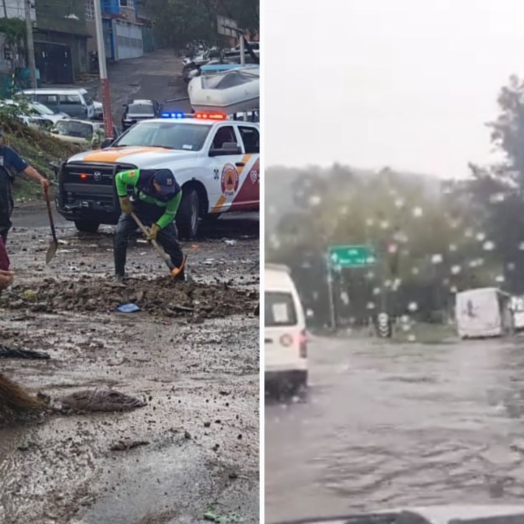 Indios Verdes Queda Bajo el Agua y con Deslave Tras Fuertes Lluvias en CDMX