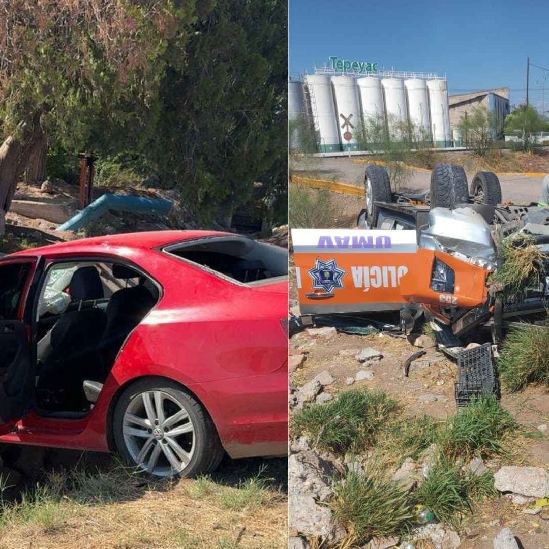 Persecución Termina en Accidente; Hay Dos Detenidos y Policías Lesionados de Gravedad en Cajeme