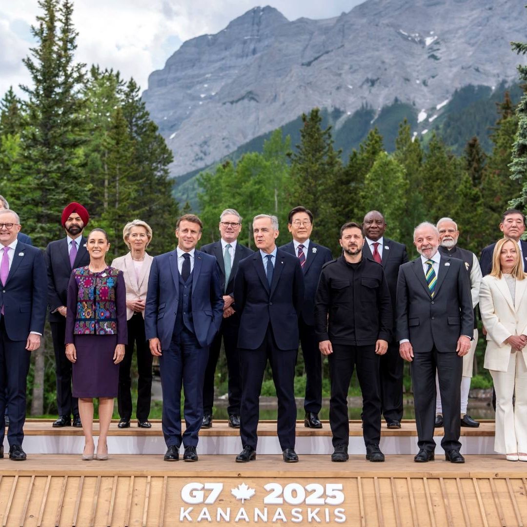 Claudia Sheinbaum en foto del G7