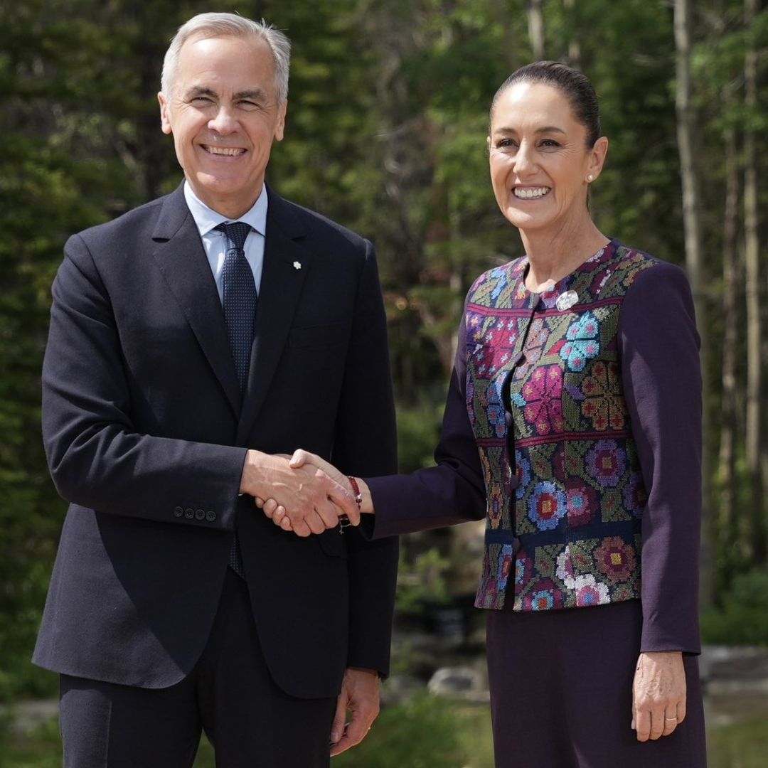 Mark Carney, Primer Ministro de Canadá, recibe a Sheinbaum.